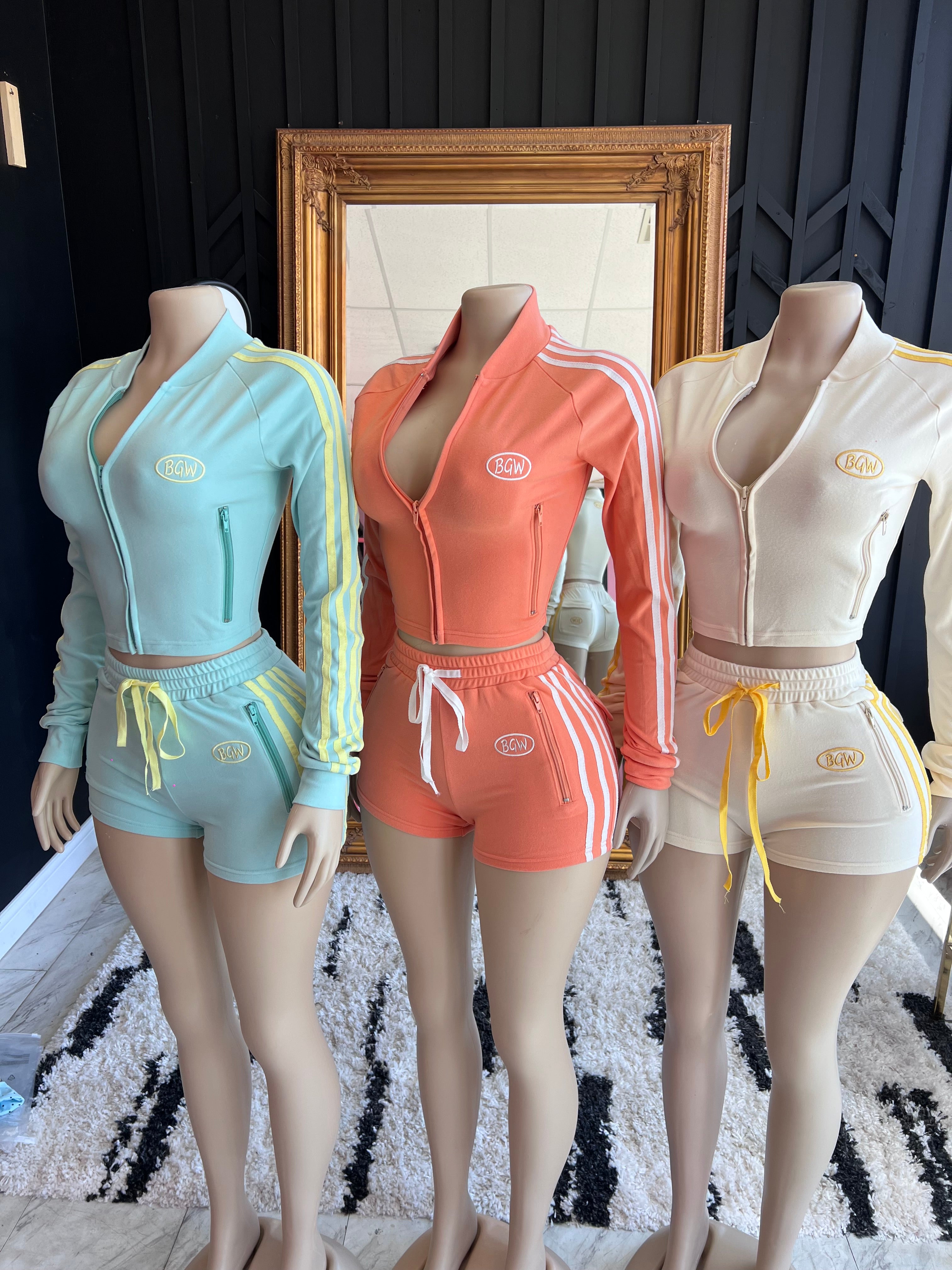 Stripe Her Down Short Set