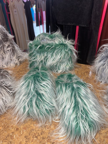 Fur Slides & Purse Combo