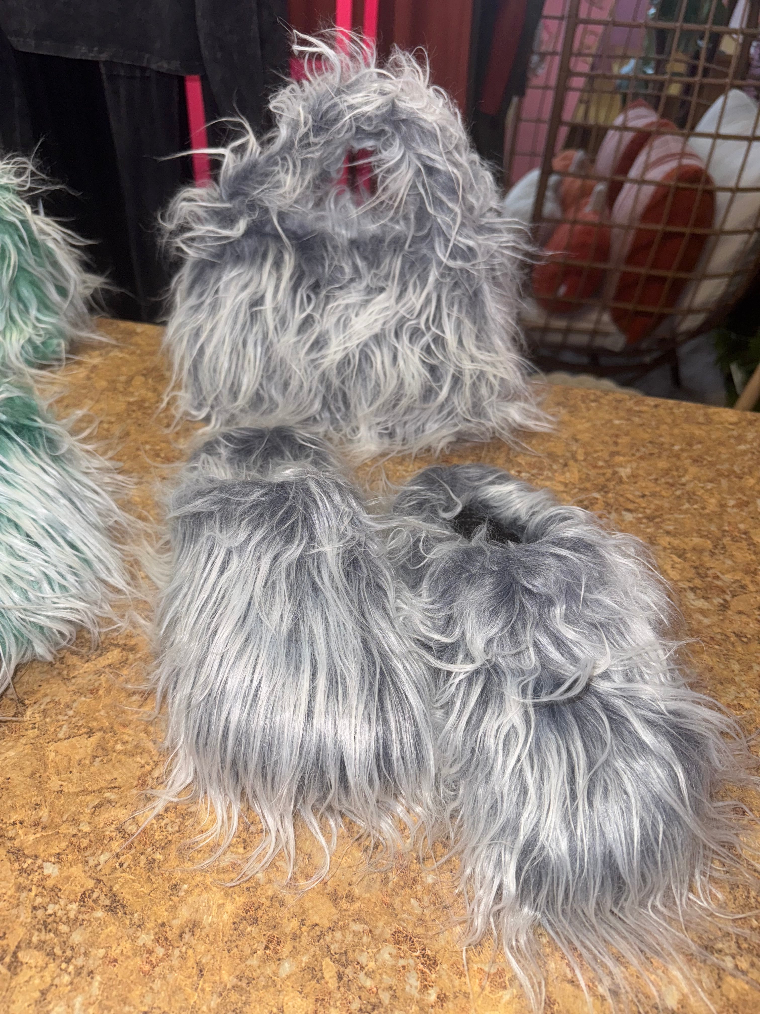 Fur Slides & Purse Combo