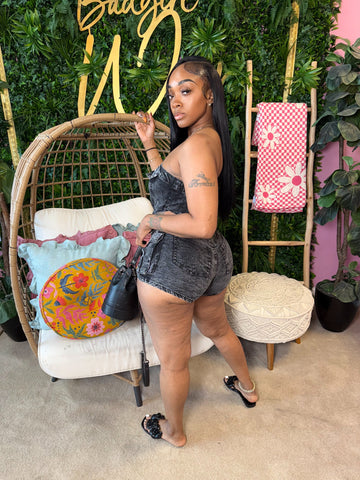 Blue Her Jean Playsuit